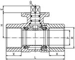 3023 Válvula de esfera para montaje actuador PN40 Paso total 1/2